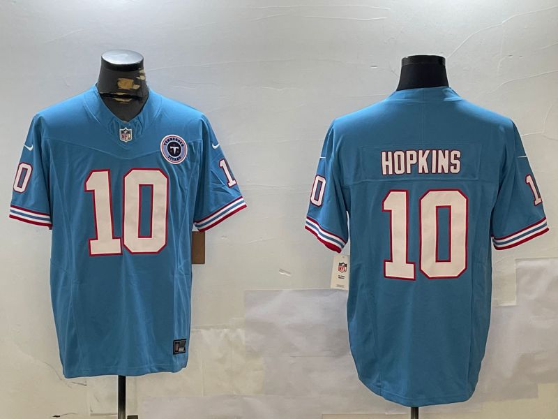 Men Tennessee Titans #10 Hopkins Light Blue Throwback Three generation 2024 Nike Limited NFL Jersey style 2->tennessee titans->NFL Jersey